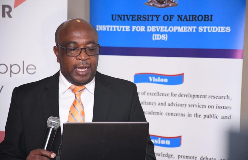 Prof Paul Kamau presenting the findings.